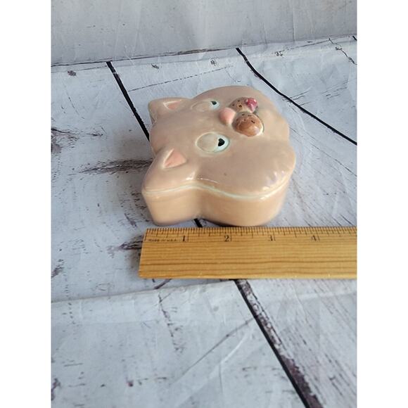 Pottery Handmade Cat Kitty Trinket Dish - Picture 10 of 11